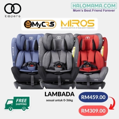 (RM309 MyCRS Subsidi) Kooper Lambada Car Seat 0-36kg 