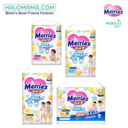 Merries Super Premium PANTS JUMBO SIZE ( M58 / L44 / XL38/ XXL26 ) - 1 PACK 