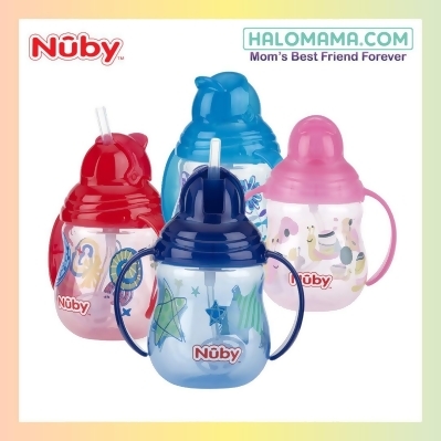 NUBY Designer Pinpoint 2Handle Click-it Cup 270ml 12m+ (Random Color) 