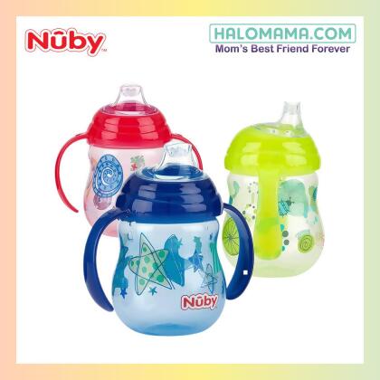  NUBY Designer Pinpoint 2Handle Click-it Trainer Cup 270ml 4m+ (Random color) 