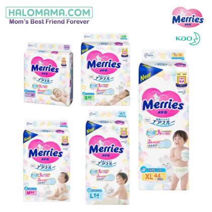  Merries Super Premium TAPE (NB90/S82/M64/L54/XL44)1 Pack 