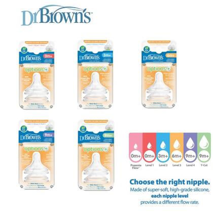  Dr. Brown's Silicone Wide-Neck Bottle Nipple 