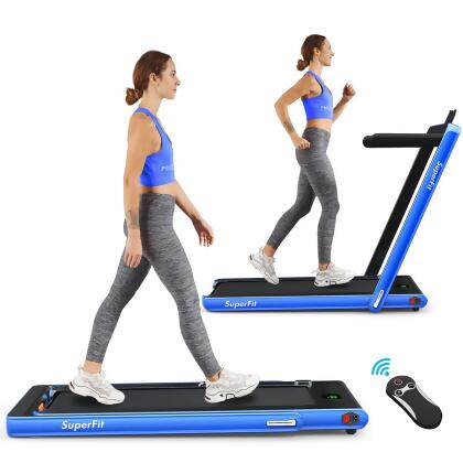 Superfit 2.25HP 2 in 1 Folding Treadmill W/Bluetooth Speaker Remote Control Home Gym - Do you want to have a healthy body and a perfect figure? Our innovative 2-in-1 folding treadmill has 2 sport modes that can be used as a running treadmill and a under desk walking treadmill. You can use it for walking, jogging and running, which is...