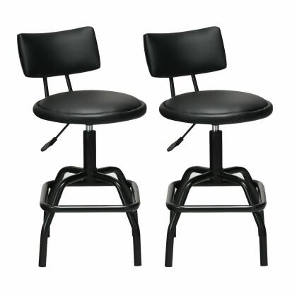 Costway Set of 2 Adjustable Swivel Vintage Bar Stool PU Leather Steel Frame w/ Backrest 