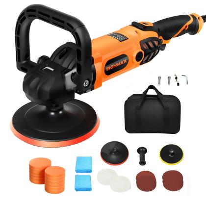 7'' Car Polisher 6 Variable Speed Buffer Waxer Sander Detail Boat w/Accessories 