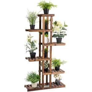 6 Tier 11 Pots Wooden Plant Flower Display Stand Wood Shelf