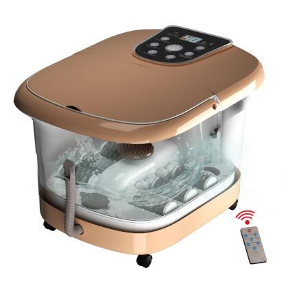 All-In-One Foot Spa Bath Massager Tem/Time Set Heat Bubble Vibration W/6 Roller 