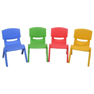 Costway Set of 4 Kids Plastic Chairs Stackable Play and Learn Furniture Colorful 