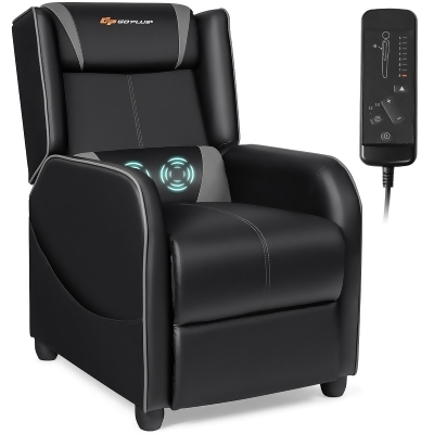 Goplus Massage Gaming Recliner Chair Single Living Room Sofa Home Theater Seat Purple\Gray 