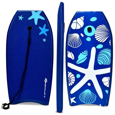 Goplus 37'' Lightweight Starfish Super Surfing Bodyboard W/Leash EPS Core Boarding IXPE 