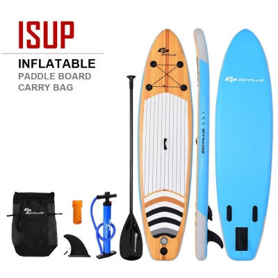 Costway 10' Inflatable Stand up Paddle Board Surfboard SUP W/ Bag Adjustable Paddle Fin 