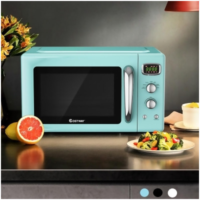Costway 0.9Cu.ft. Retro Countertop Compact Microwave Oven 900W 8 Cooking Settings BlackGreenWhite 