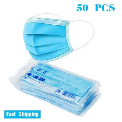 50 PCS Thick 3-Layer Breathable Non-woven Fabric Disposable Face Mask 