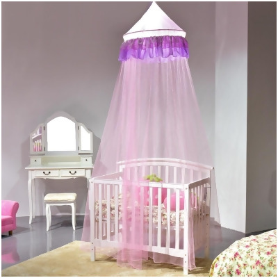 Costway Elegant Lace Bed Mosquito Netting Mesh Canopy Princess Round Dome Bedding Net 