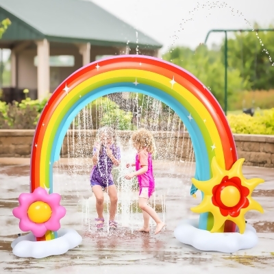 Costway Inflatable Rainbow Sprinkler Summer Outdoor Kids Spray Water Toy Yard Party Pool 
