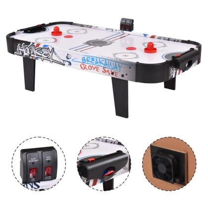 Costway 42''Air Powered Hockey Table Game Room Indoor Sport Electronic Scoring 2 Pushers 