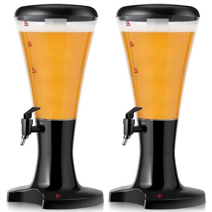 Costway Set of 2 Cold Draft Beer Tower Dispenser 3L Plastic w/LED Lights New