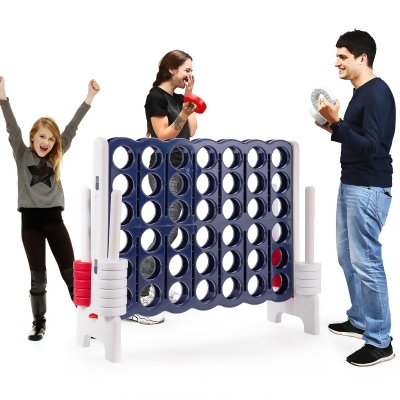 Costway Jumbo 4-to-Score 4 in A Row Giant Game Set Indoor Outdoor Adults Kids Family Fun 