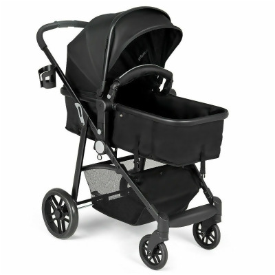 Costway 2 In1 Foldable Baby Stroller Kids Travel Newborn Infant Buggy Pushchair Black 