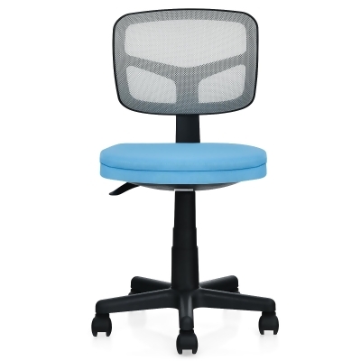 Costway Armless Office Chair Adjustable Swivel Computer Mesh Desk Chair Green\Blue\Gray 
