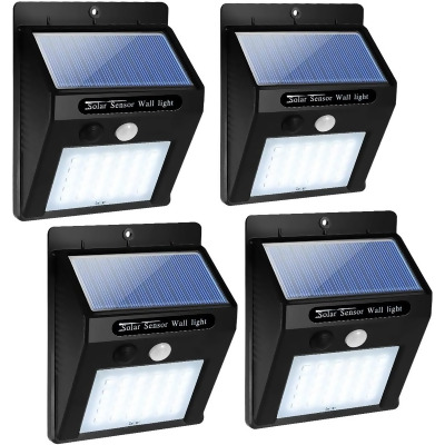 Costway 4PCS 30 LEDs Solar Motion Sensor Light Outdoor Wireless Solar Powered Wall Light 