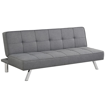 Costway Convertible Futon Sofa Bed Adjustable Sleeper with Stainless Steel Legs 
