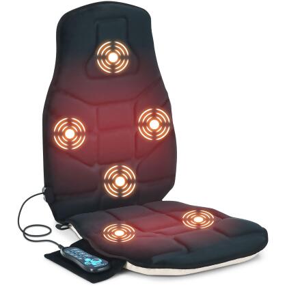 Massage Seat Cushion Back Massager w/ Heat & 6 Vibration Motors for Home 