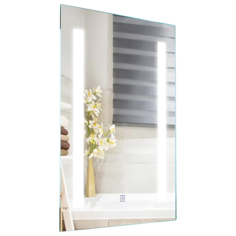 27.5x19.7 Inches Lighted Makeup Mirror Bathroom Mirror Touch Control LED Light 