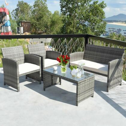Grey rattan sales bench seat