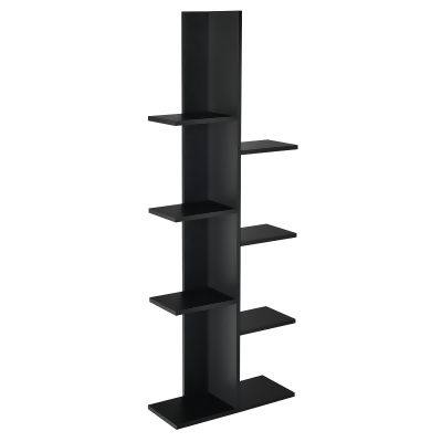 Costway 8-shelf Bookcase Freestanding Tree shelf Display Storage Stand Black\White 