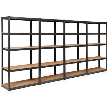 Costway 4PCS 72'' Heavy Duty Storage Shelf Steel Metal Garage Rack 5 Level Adjustable 