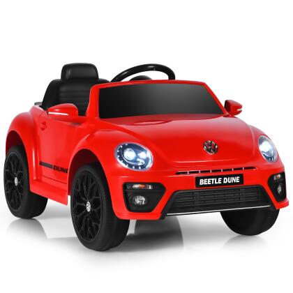 Costway 12V Kids Ride On Car Licensed Volkswagen Beetle w/ Remote Control & Music 