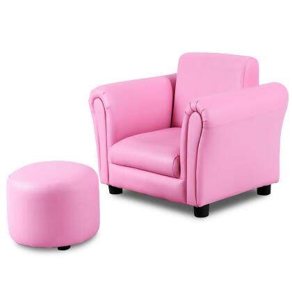 Costway Kids Armrest Sofa Children Toddler Birthday Gift w/ Ottoman 