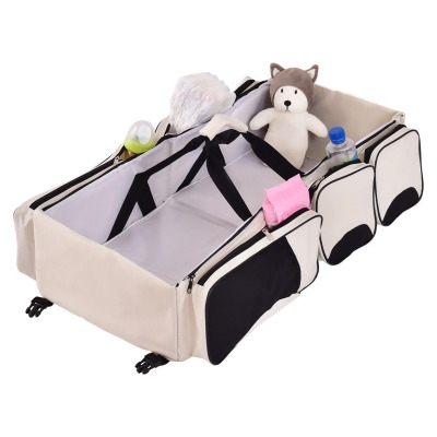 Costway Diaper Bag Portable Baby Bassinet 3-in-1 Backpack with 5 Compartments 