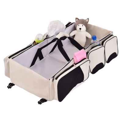 Costway Diaper Bag 3-in-1 Portable Baby Travel Bag with Changing Pad Insulated Bottle Bag 