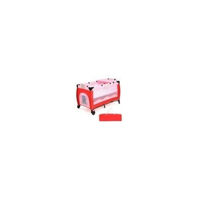 Costway Baby Crib Playpen Playard Foldable Bassinet Infant Bed Pink 