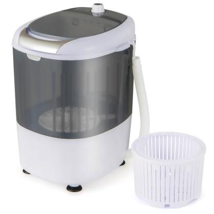 Costway Portable Mini Counter Top Washing Machine 5.5lbs Spin Basket Laundry Grey/Blue