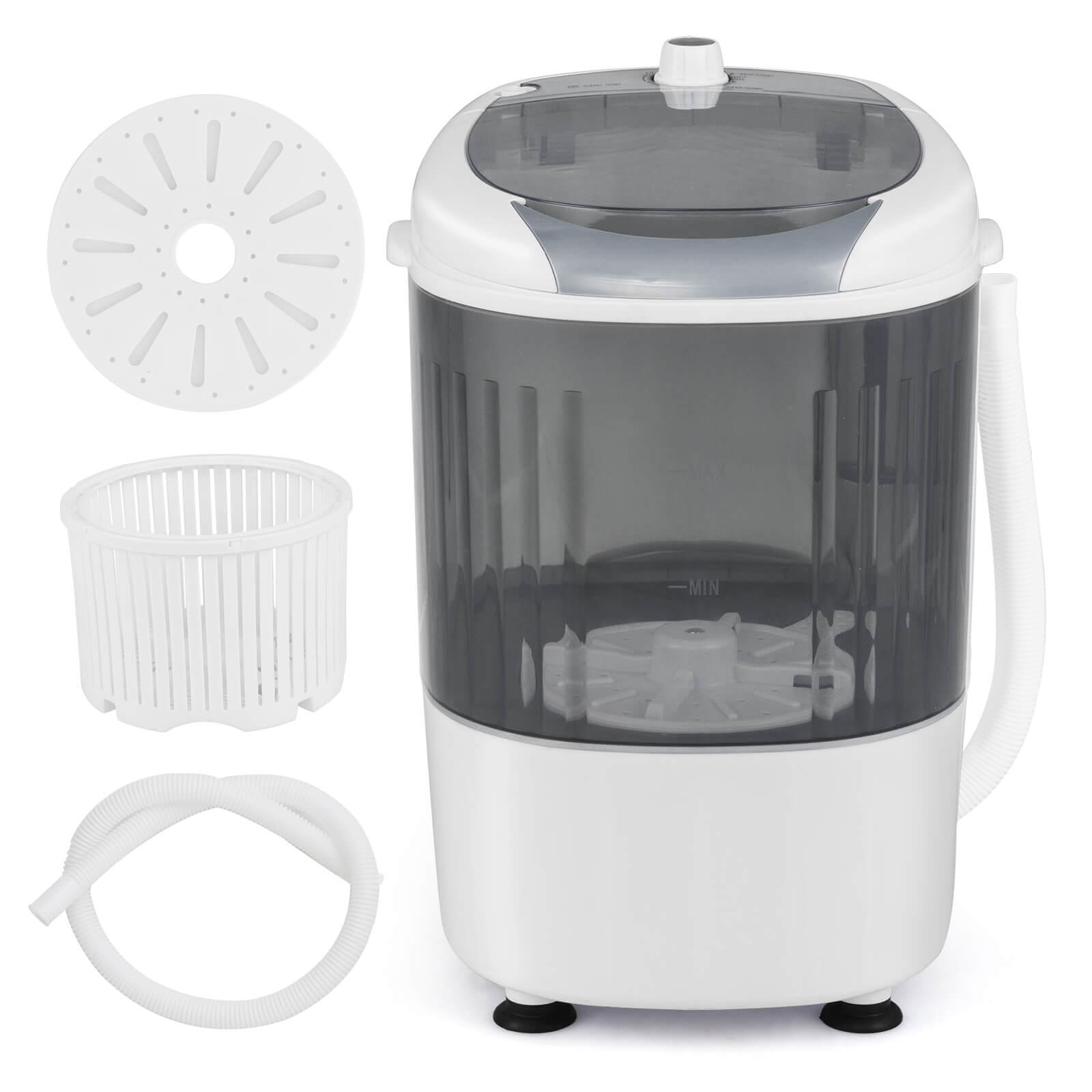 Costway Portable Mini Counter Top Washing Machine 5.5lbs Spin Basket Laundry Grey/Blue