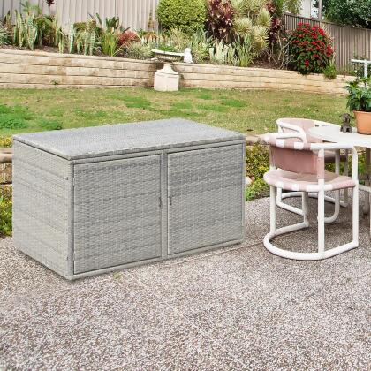 Costway 88 Gallon Garden Patio Rattan Storage Container Box Bin Shelf alternate image