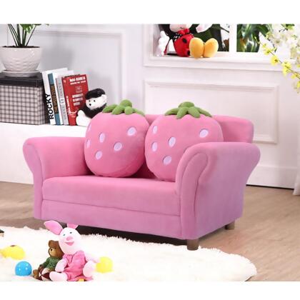 Costway Kids Sofa Strawberry Armrest Chair Lounge Couch w/2 Pillow Children Toddler Pink alternate image