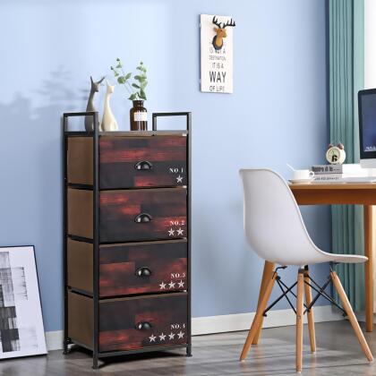 Costway 4 Drawer Fabric Dresser Storage Tower Nightstand Sturdy Steel Frame Closet alternate image