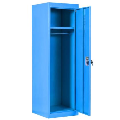 Costway 48'' Kid Locker Safe Storage Children Single Tier Metal Lockers Lock And Key Blue alternate image