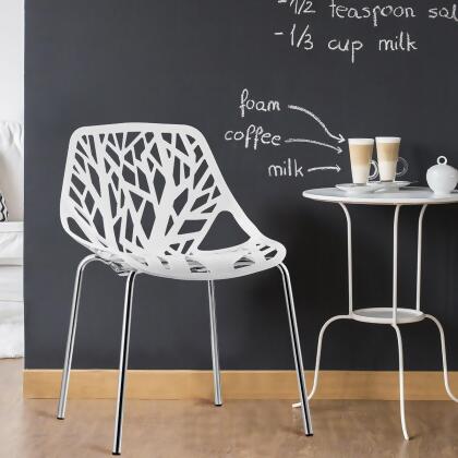 Costway Set Of 6 Birch Sapling Plastic Dining Side Chairs Stackable Accent Armless White alternate image