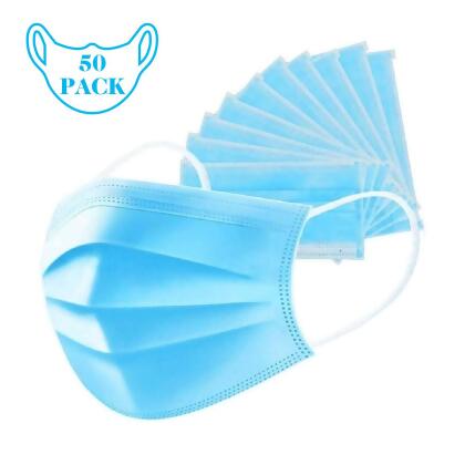 50 PCS Thick 3-Layer Breathable Non-woven Fabric Disposable Face Mask alternate image