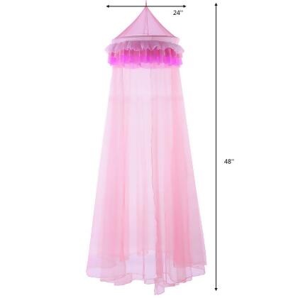Costway Elegant Lace Bed Mosquito Netting Mesh Canopy Princess Round Dome Bedding Net alternate image