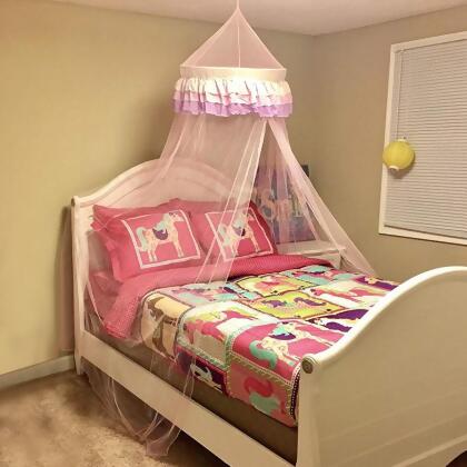 Costway Elegant Lace Bed Mosquito Netting Mesh Canopy Princess Round Dome Bedding Net alternate image