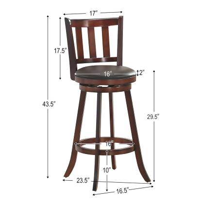 Costway Set of 4 29.5'' Swivel Bar stool Leather Padded Dining Kitchen Pub Bistro Chair alternate image
