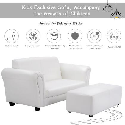 Costway Kids Sofa Armrest Chair Couch Lounge Children Birthday Gift w/ Ottoman alternate image