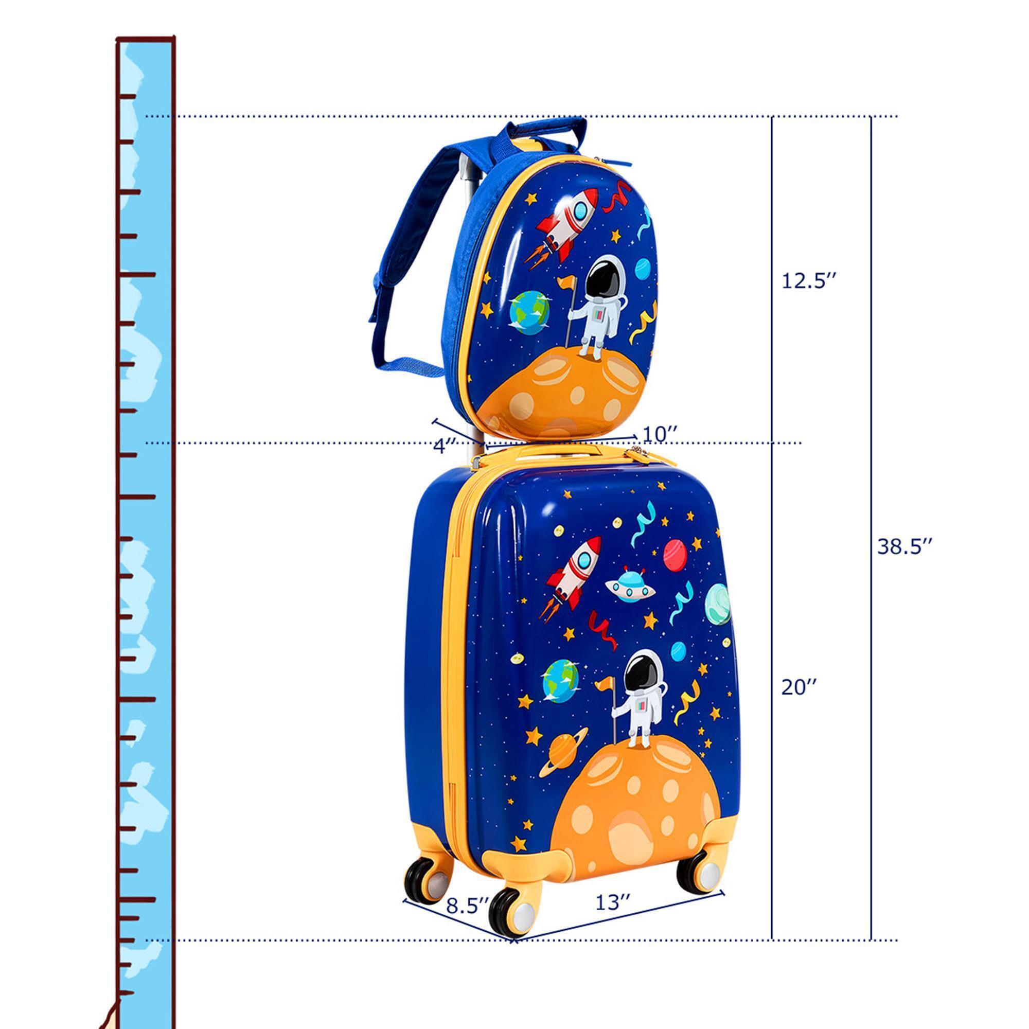 Costway 2PC Kids Luggage Set 18'' Rolling Suitcase & 12'' Backpack Travel ABS alternate image