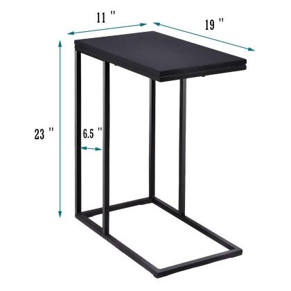 Costway Coffee Tray Sofa Side End Table Ottoman Couch Console Stand TV Lap Snack Black alternate image